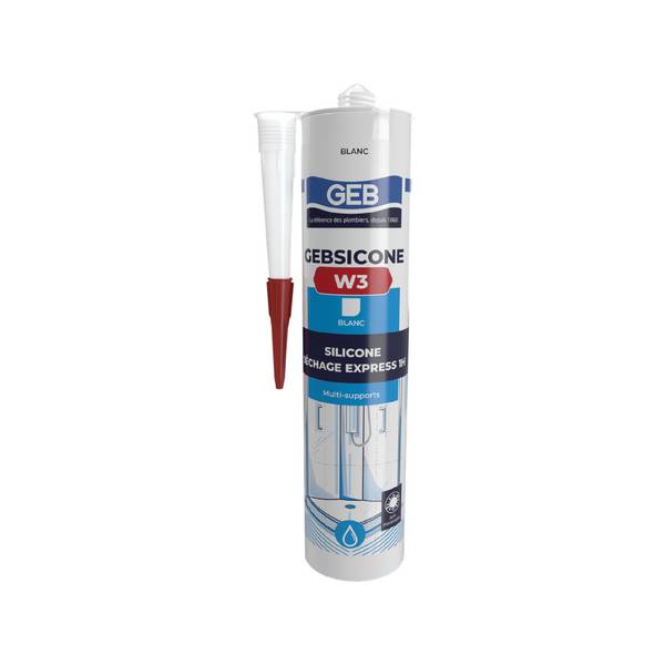 Mastic silicone GEBSICONE W3 cartouche 310 ml blanc