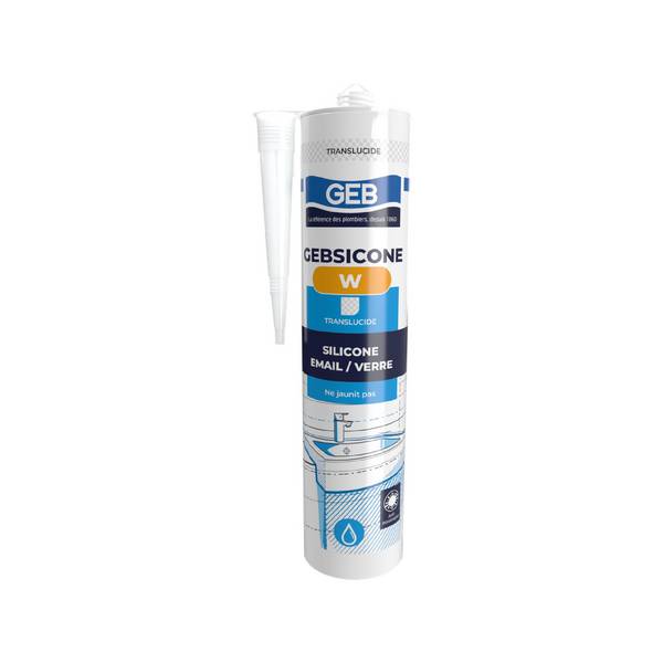 Mastic silicone GEBSICONE W cartouche 310 ml translucide