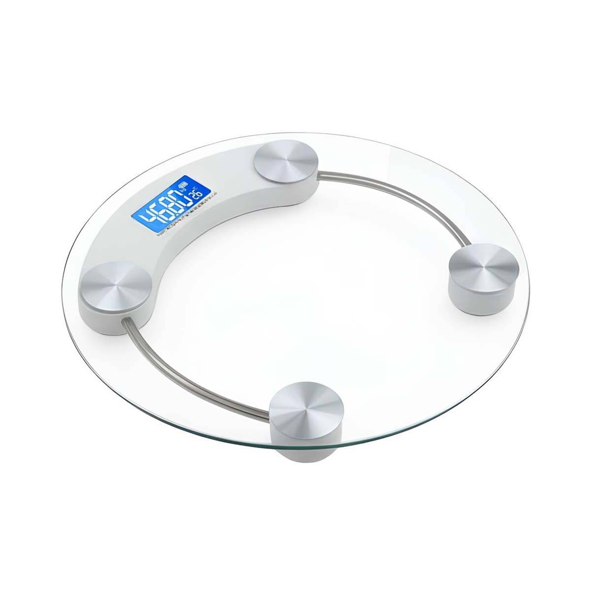 Balance Électronique En Verre Trempé 180 Kg Forme Rond Avec Écran LCD-1