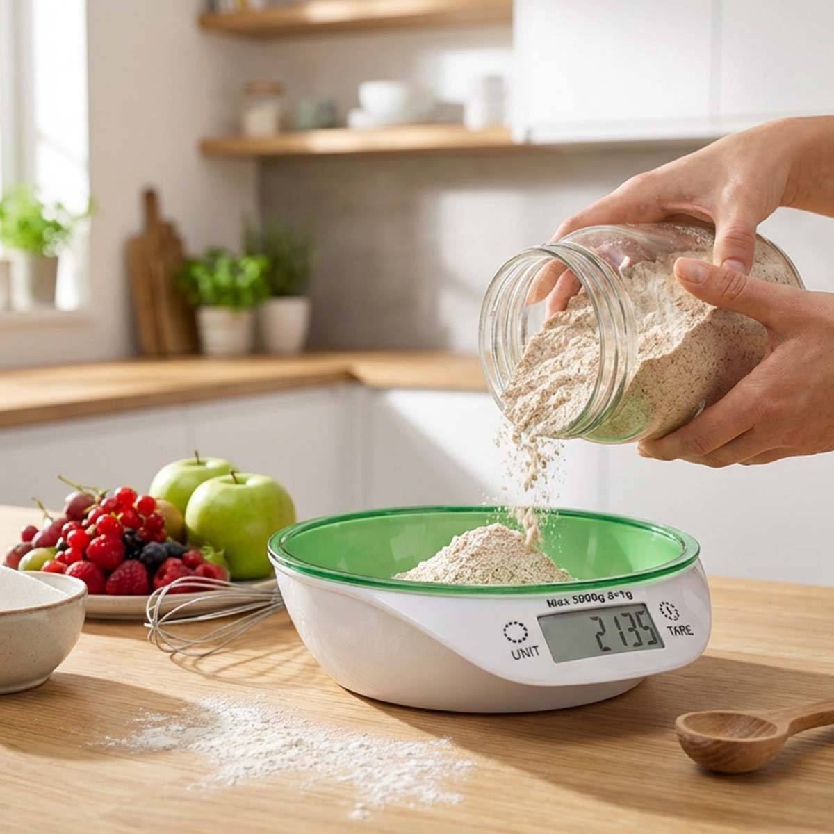 Balance de Cuisine 5 Kg avec Bol Intégré pour Pâtisserie et Ingrédients-2