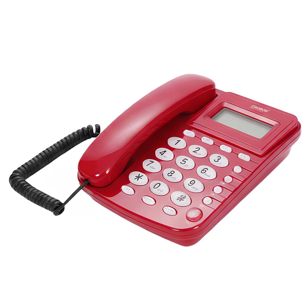 Téléphone Fixe Filaire Multifonction avec Écran LCD / Redial / Alarme-1