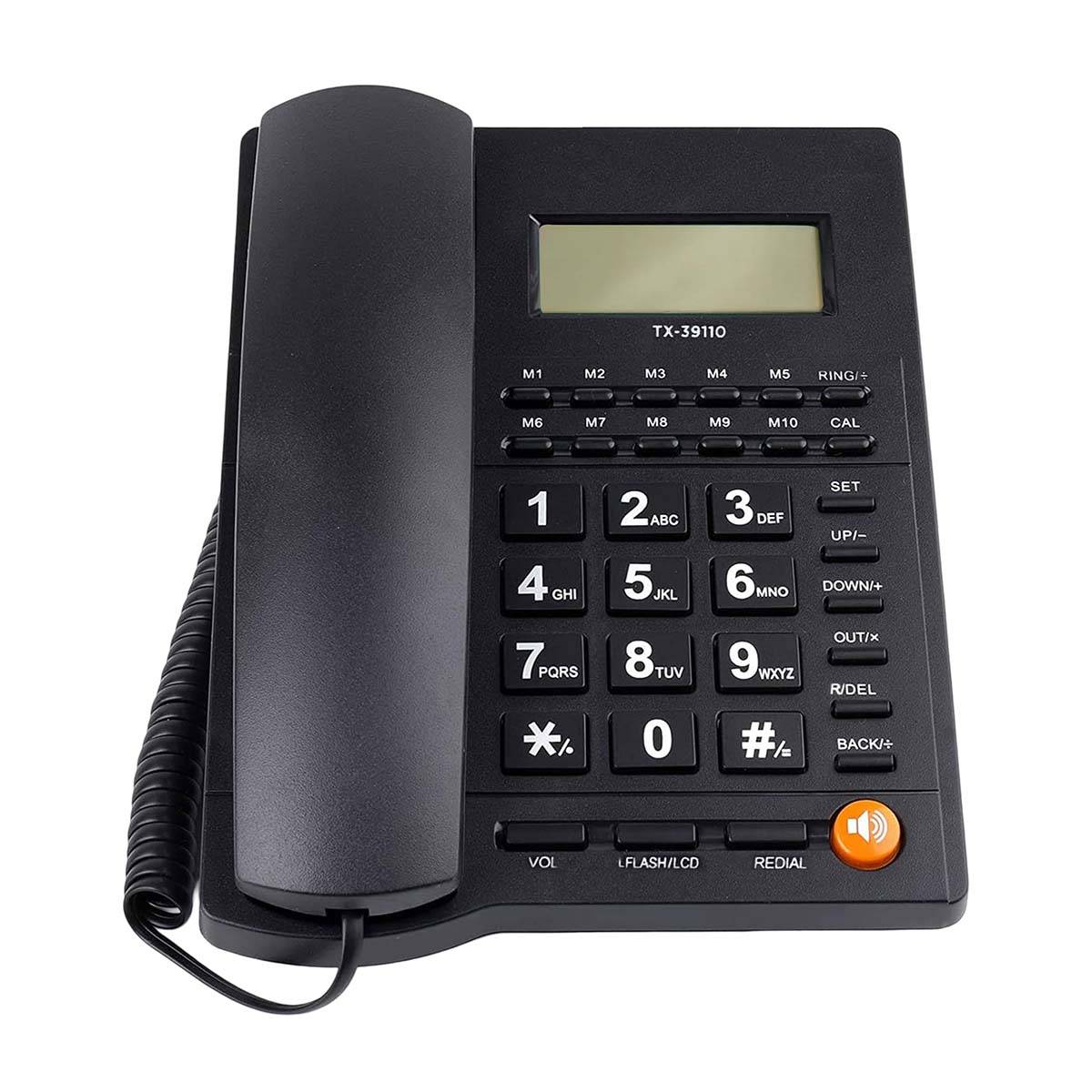Téléphone Fixe Filaire Multifonction avec Écran LCD / Touches M1 à M10-0
