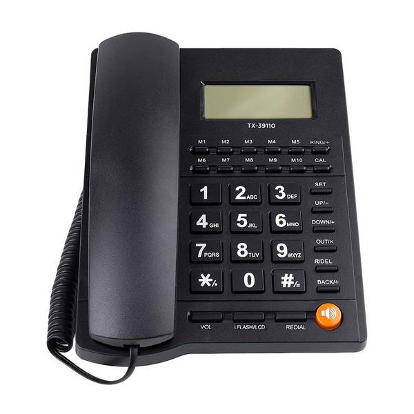 Téléphone Fixe Filaire Multifonction avec Écran LCD / Touches M1 à M10