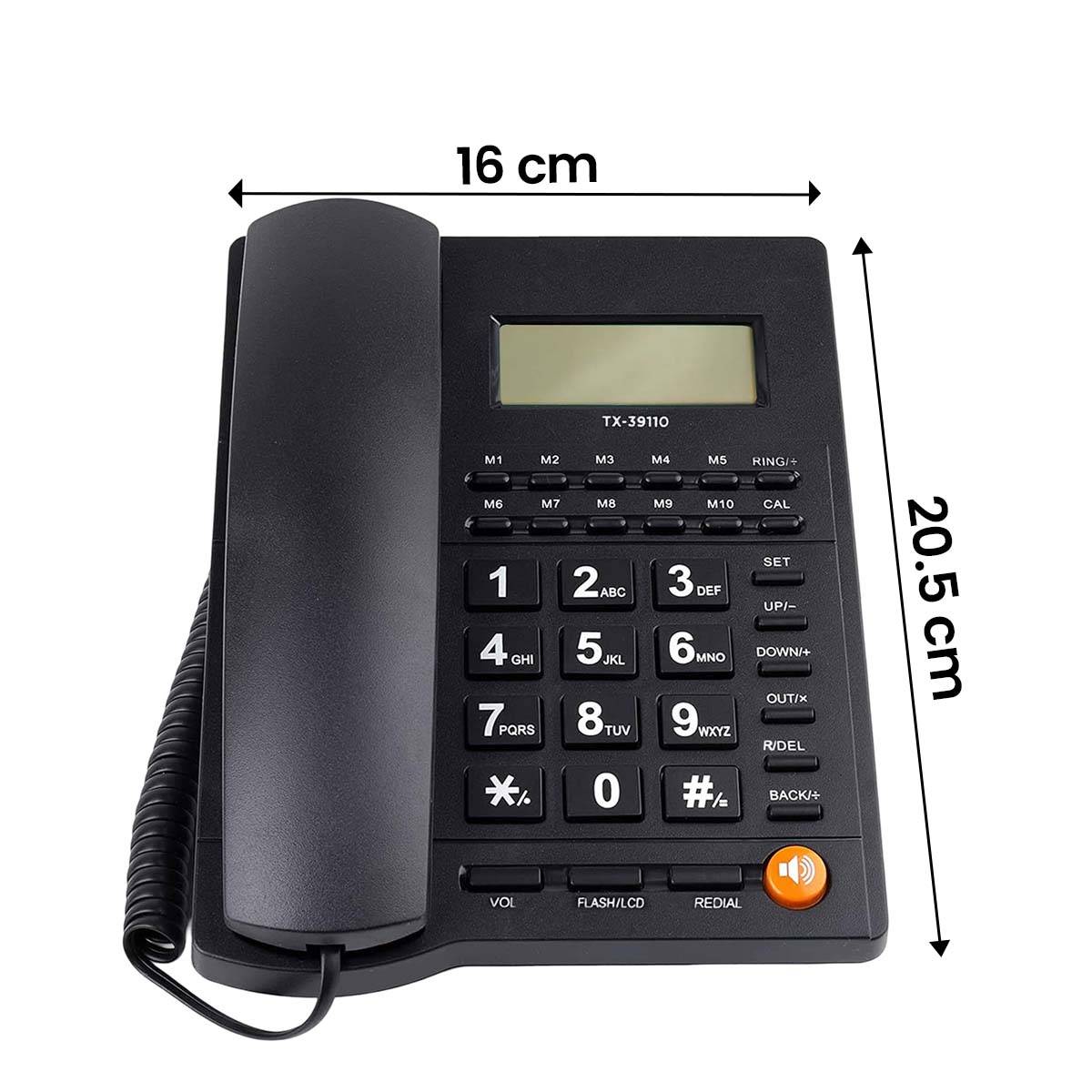 Téléphone Fixe Filaire Multifonction avec Écran LCD / Touches M1 à M10-3