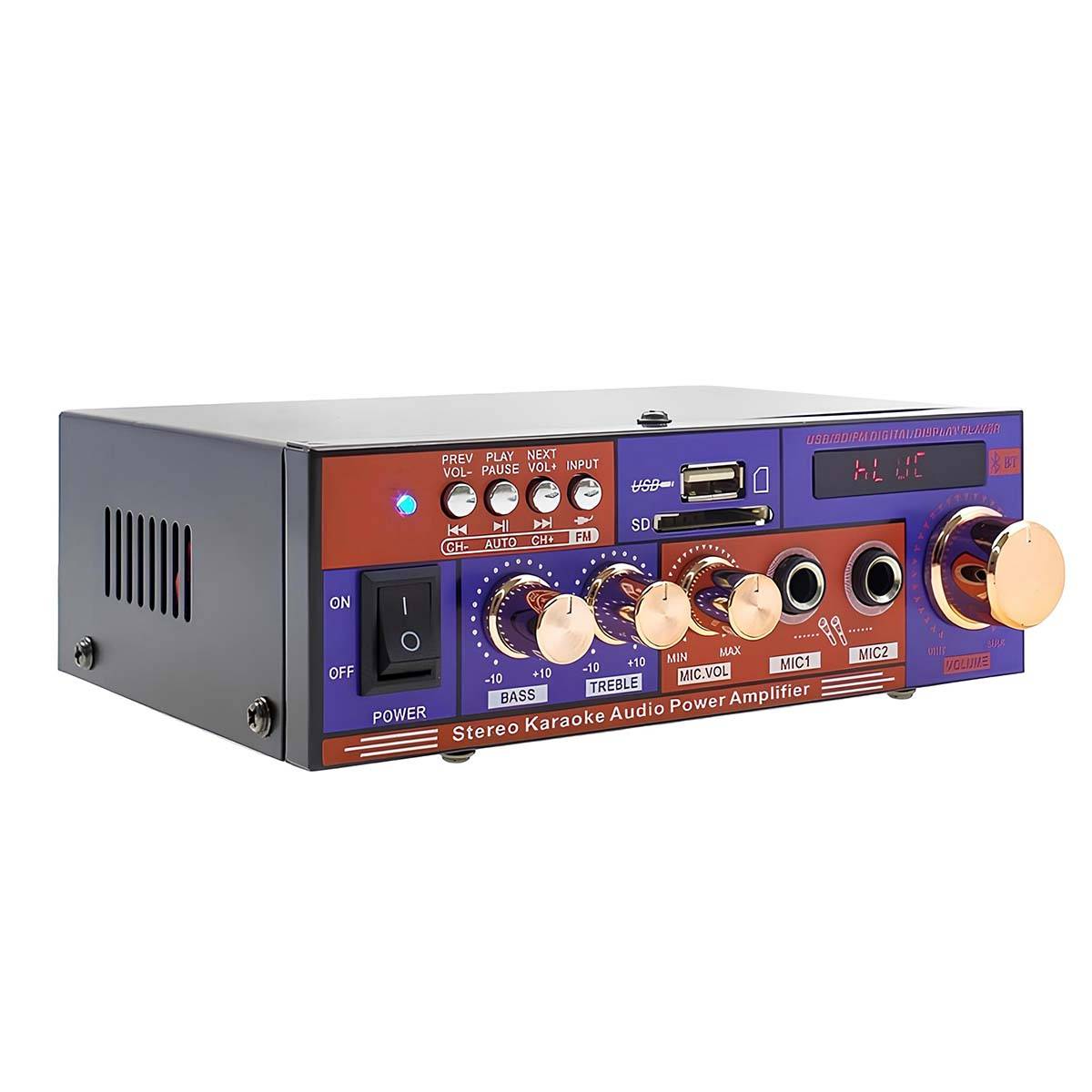 Amplificateur Audio Stéréo Multifonction Bluetooth USB SD FM-0
