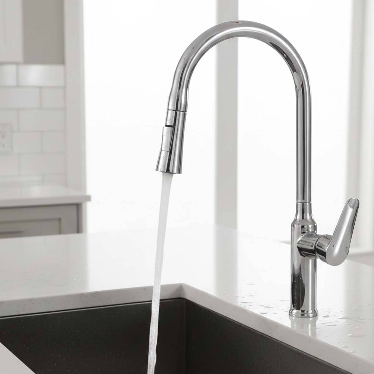 Robinet de Cuisine Extensible avec Embout Rétractable Flexible-2