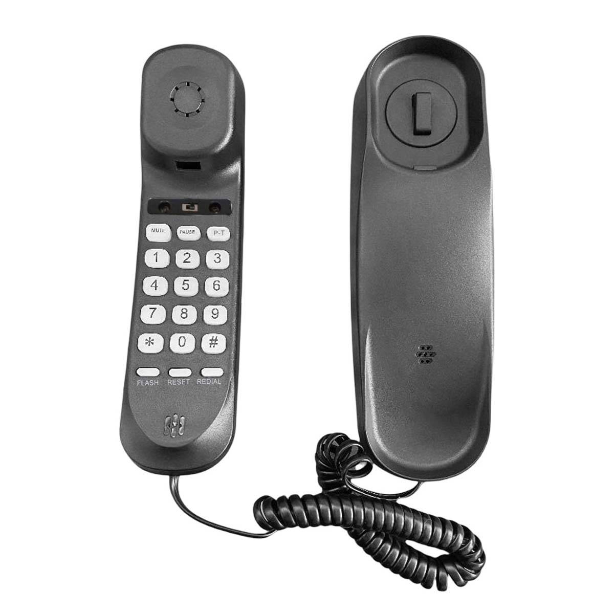 Téléphone Fixe Filaire Compact Noir - Fonction Bis et Compatible Box Internet-0