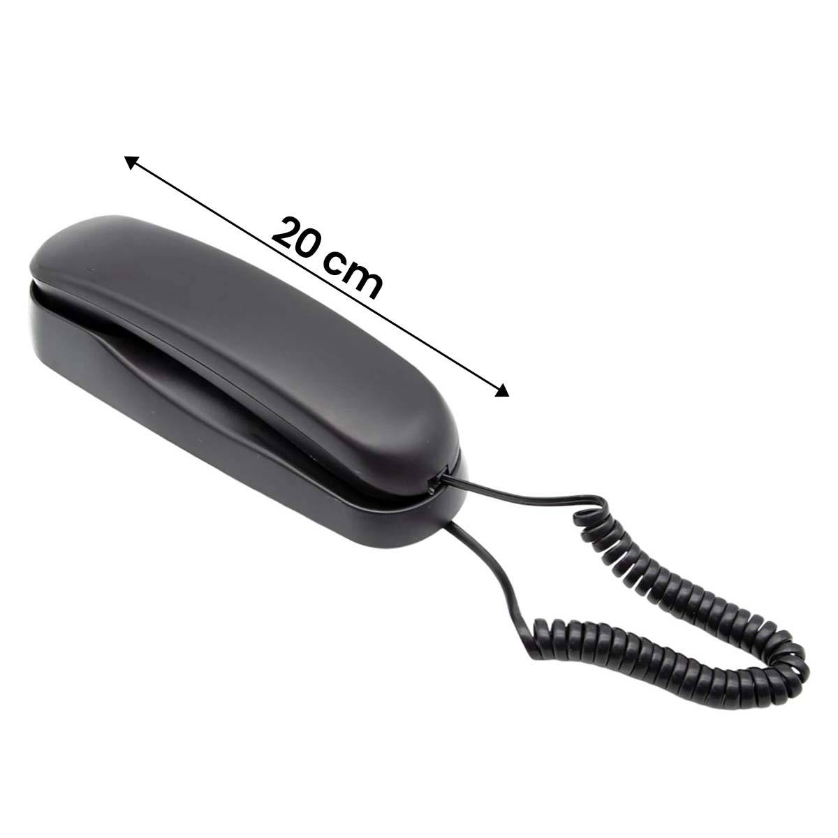 Téléphone Fixe Filaire Compact Noir - Fonction Bis et Compatible Box Internet-3
