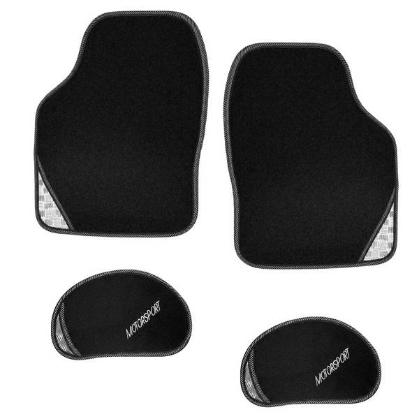 Ensemble de Tapis de Sol Automobile Universels 4 pièces en PVC Floqué 42×57cm