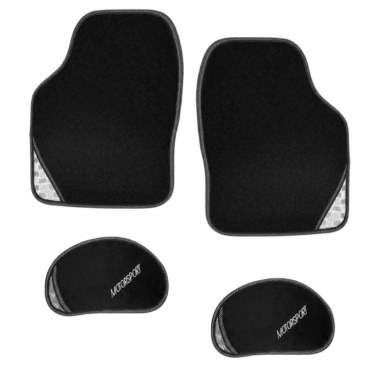 Ensemble de Tapis de Sol Automobile Universels 4 pièces en PVC Floqué 42×57cm-0