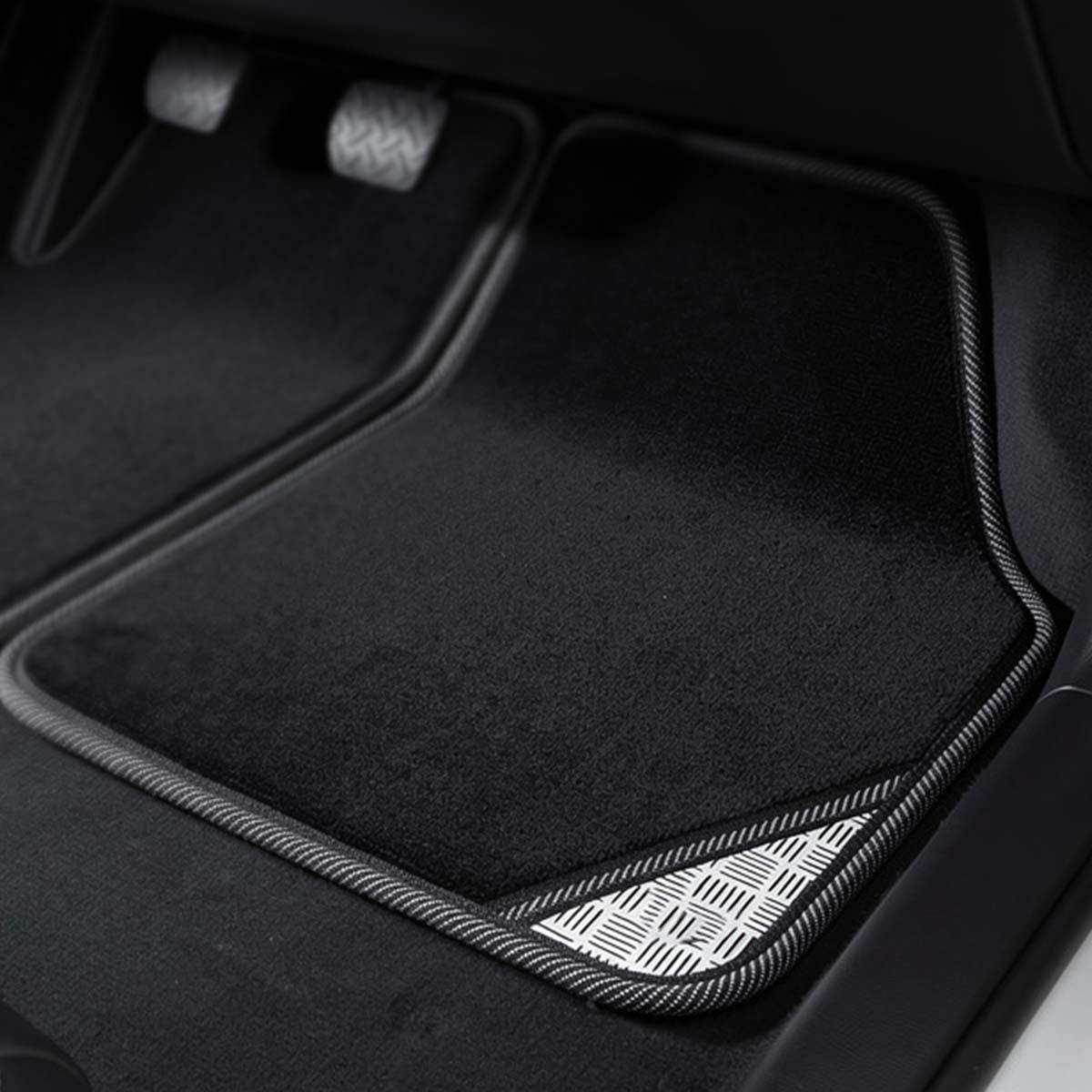 Ensemble de Tapis de Sol Automobile Universels 4 pièces en PVC Floqué 42×57cm-2