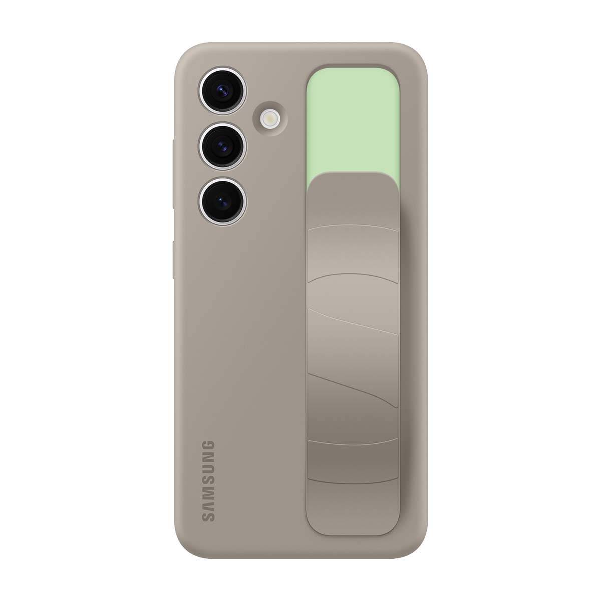 Coque pour Galaxy S24 Compatible Chargement Qi avec Lanière Grip en Silicone-1