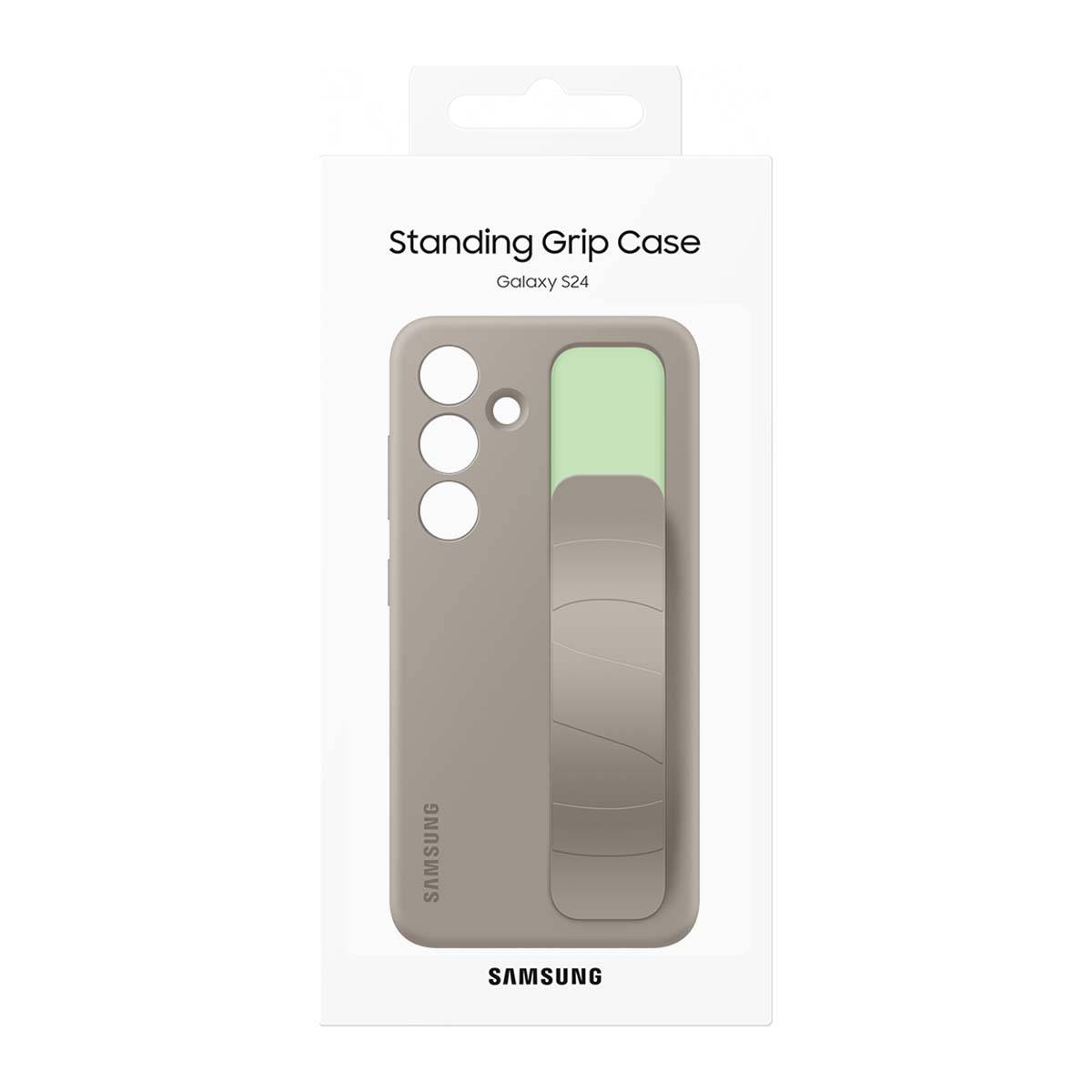 Coque pour Galaxy S24 Compatible Chargement Qi avec Lanière Grip en Silicone-4