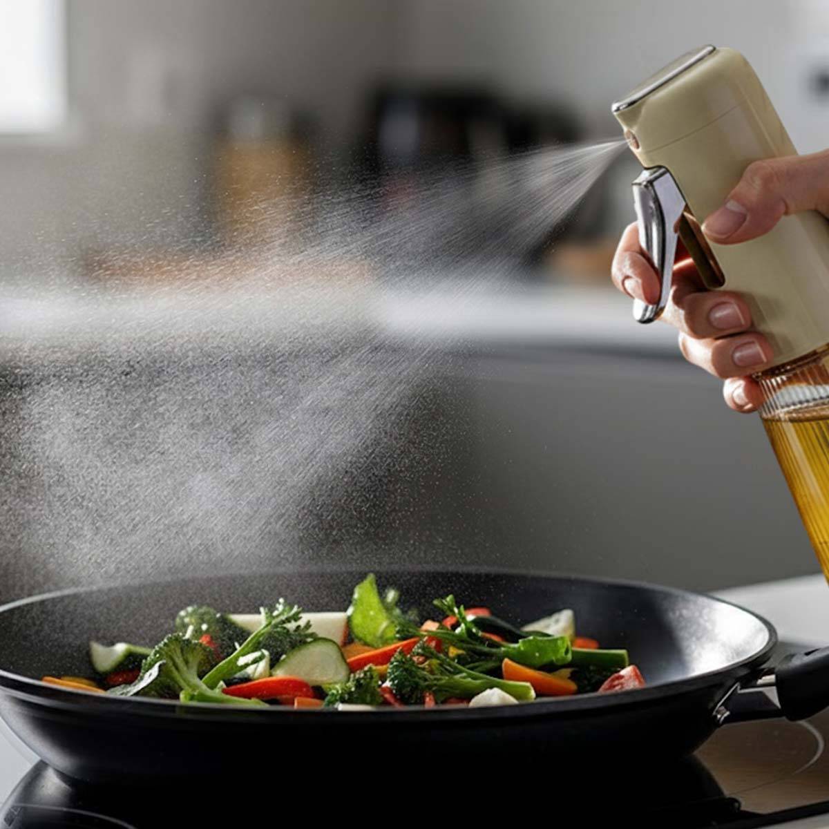 Flacon Pulvérisateur d’Huile 280ml en Verre avec Gâchette Chromée-2