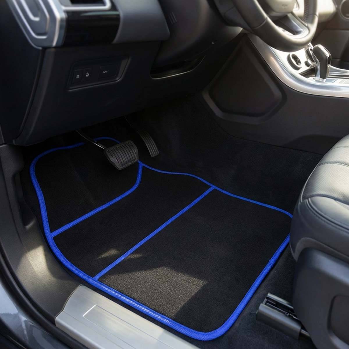Tapis de Sol Voiture 4 pièces Universels en PVC Floqué Antidérapant-2