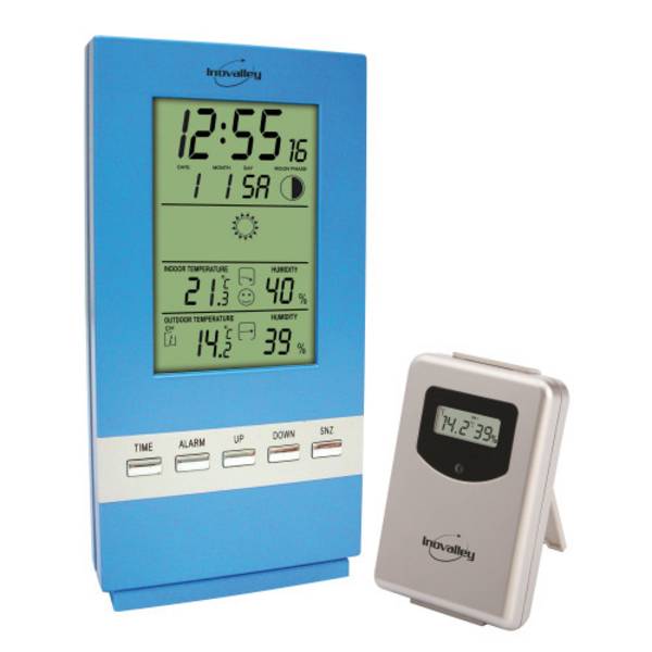 Station météo écran LCD complète bleue