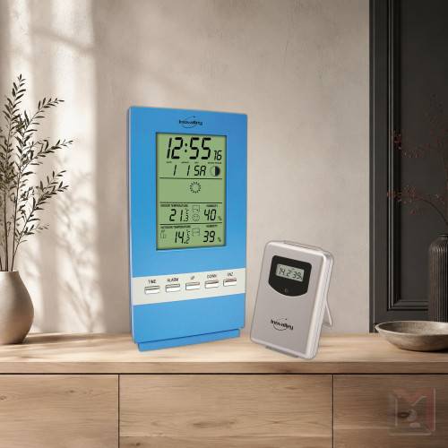 Station météo écran LCD complète bleue-2