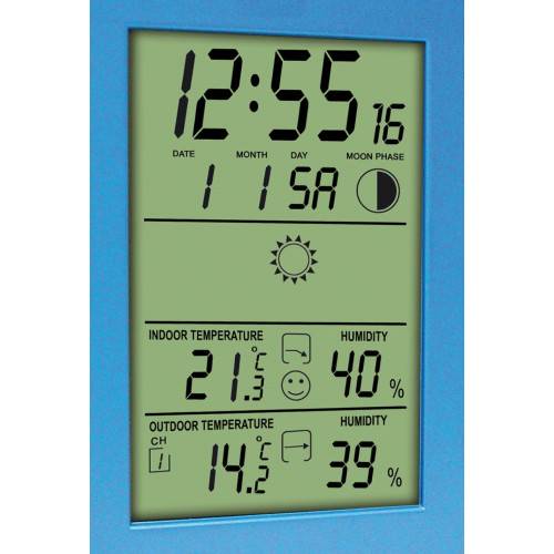 Station météo écran LCD complète bleue-3