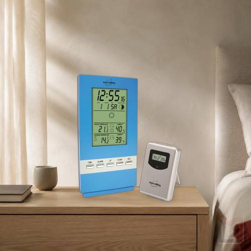 Station météo écran LCD complète bleue-4