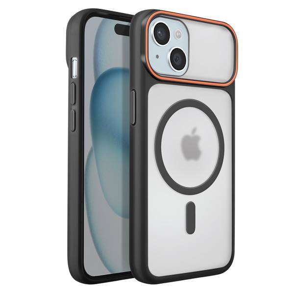 Coque MagSafe pour iPhone 15 Dos Fumé avec Cadre en Silicone Renforcée