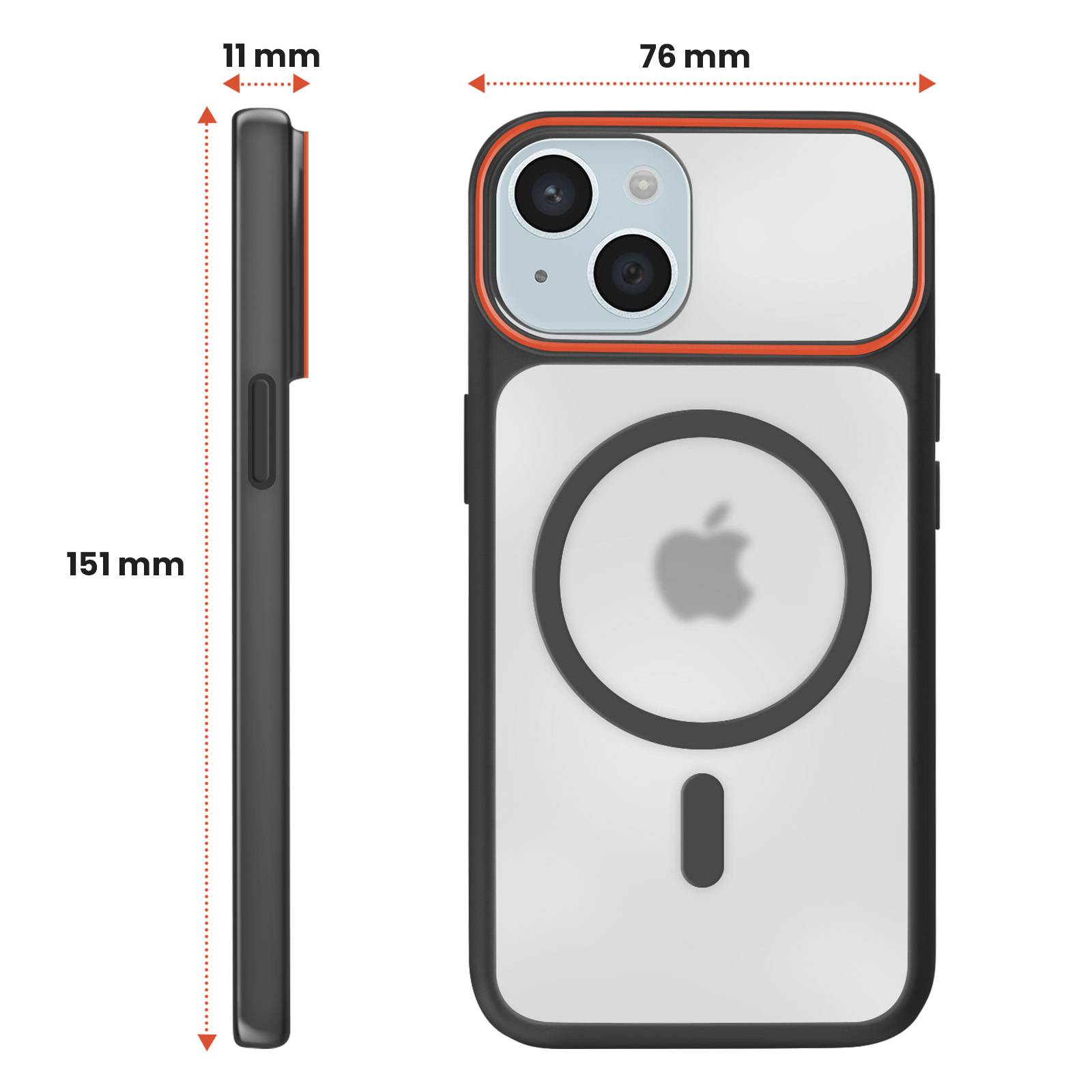Coque MagSafe pour iPhone 15 Dos Fumé avec Cadre en Silicone Renforcée-2