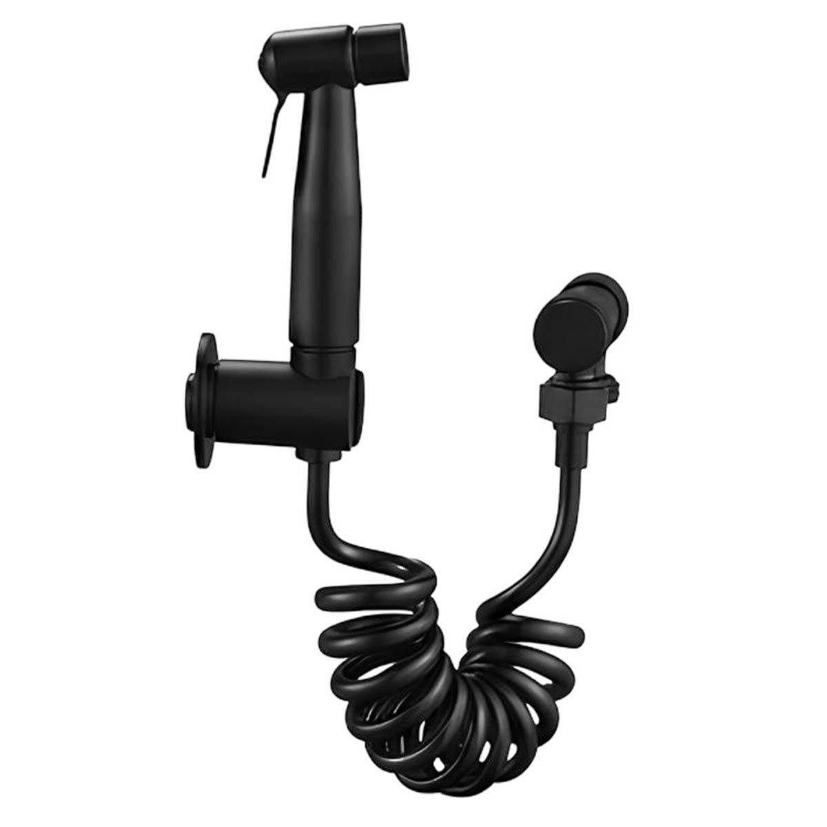 Douchette Multifonction avec Flexible Spiralé et Robinet d’Arrêt-3