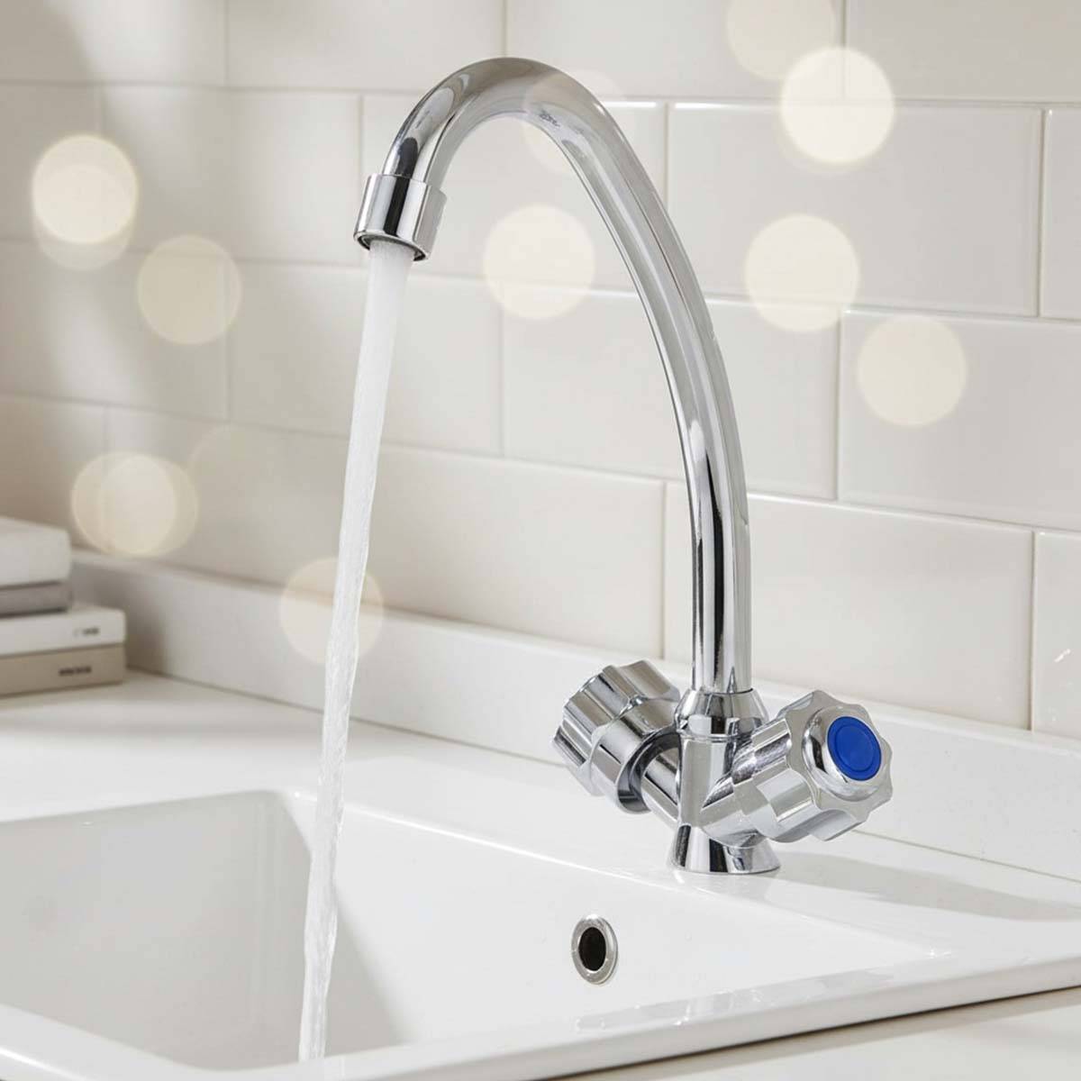 Robinet Rotatif Précis pour Eau Chaude et Froide À Doubles Commandes-2