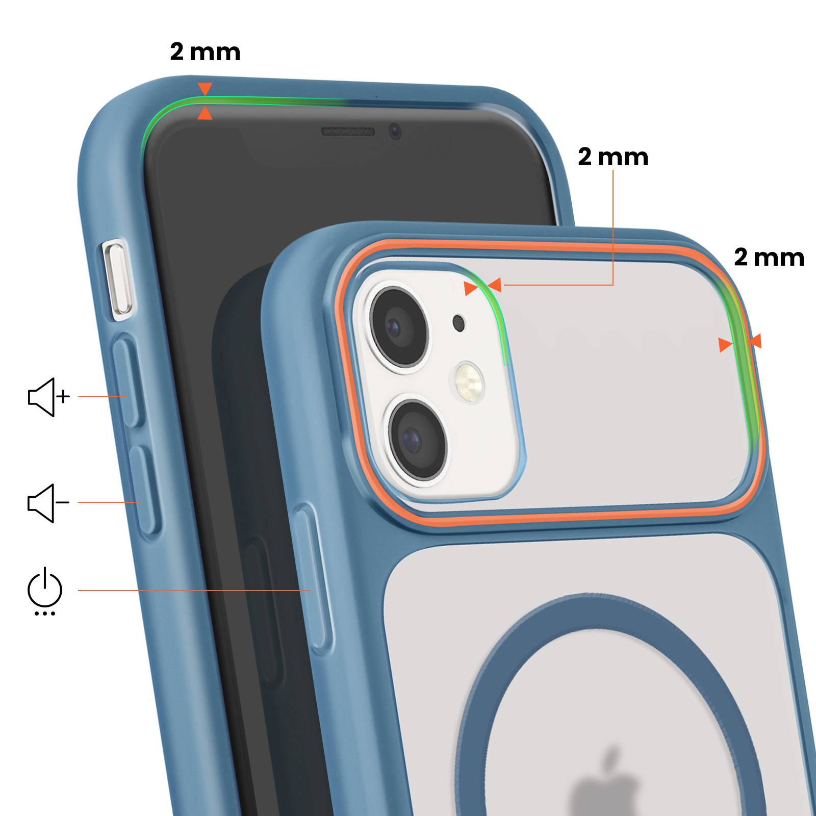 Coque MagSafe pour iPhone 11 Dos Fumé avec Cadre en Silicone Renforcée-3