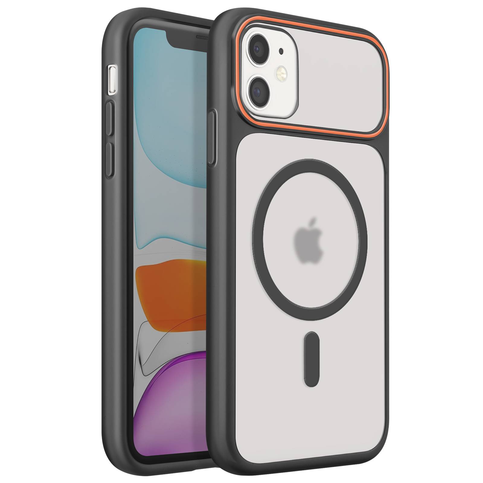 Coque MagSafe pour iPhone 11 Dos Fumé avec Cadre en Silicone Renforcée-1