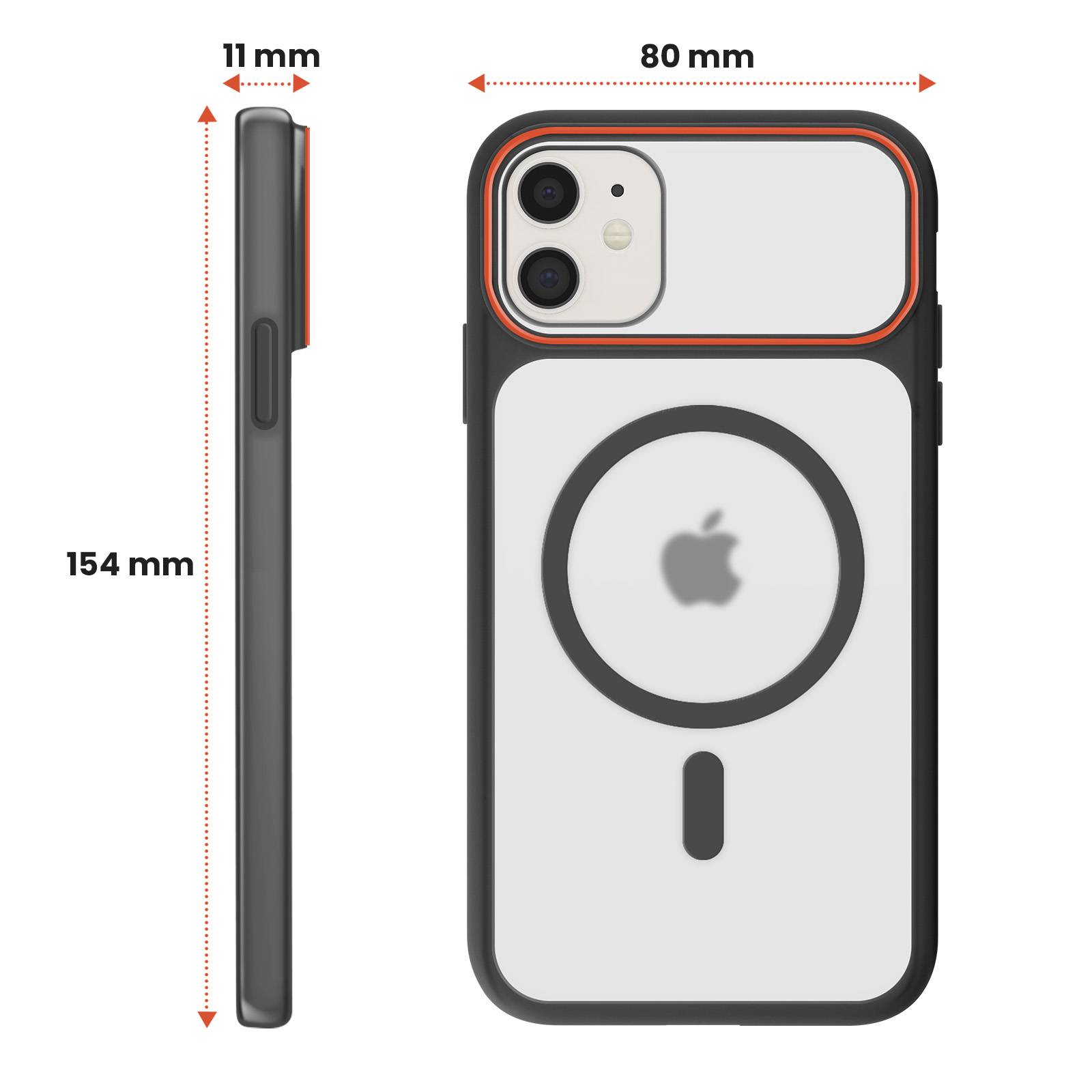Coque MagSafe pour iPhone 11 Dos Fumé avec Cadre en Silicone Renforcée-2