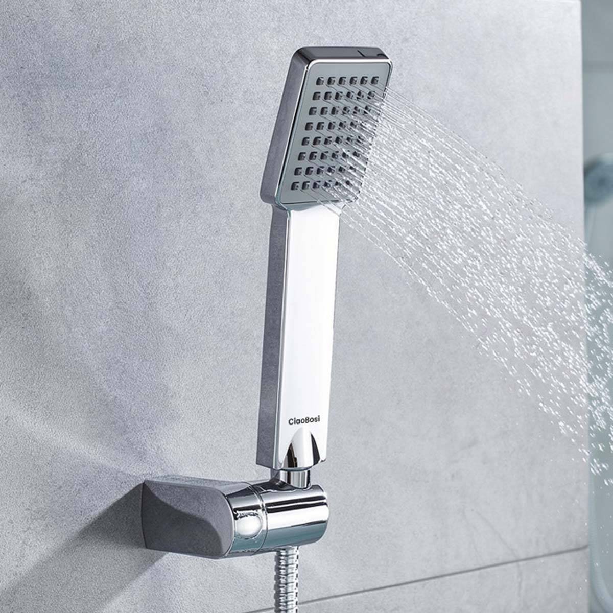 Pommeau de Douche Carré à Jet Unique et Puissant Anti Bouchage-2