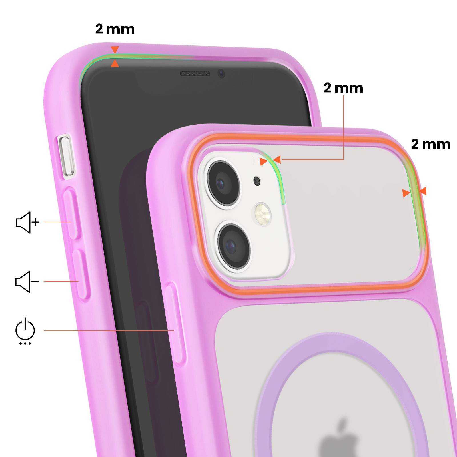 Coque MagSafe pour iPhone 11 Dos Fumé avec Cadre en Silicone Renforcée-3