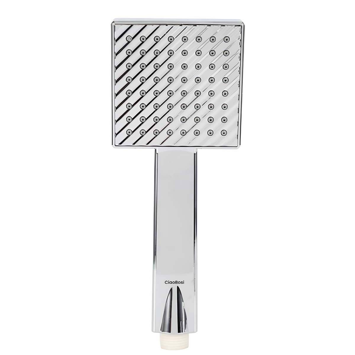 Pommeau de Douche Carré avec Poignée Jet Unique Anti Bouchage-0
