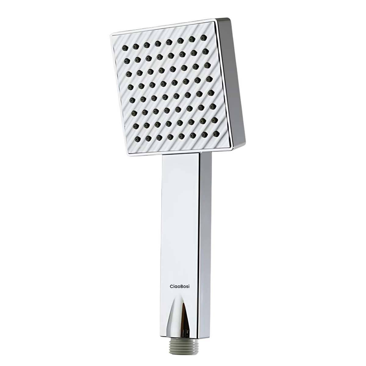 Pommeau de Douche Carré avec Poignée Jet Unique Anti Bouchage-1