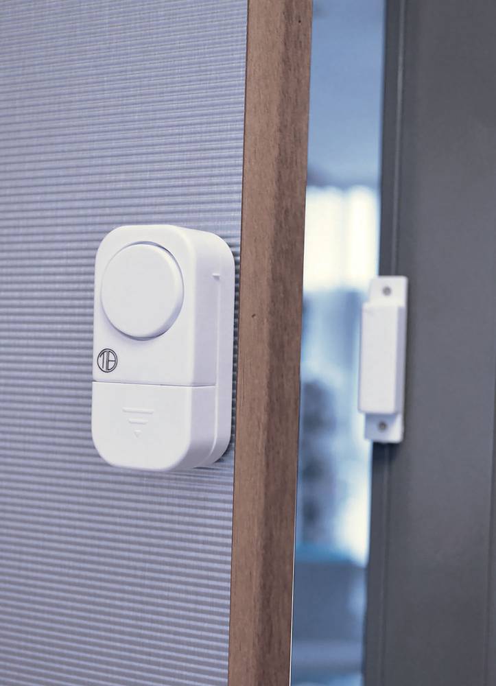 lot de 3 mini-alarmes pour portes et fenetres, à piles, à contact magnetique, 95dB - Tibelec-1