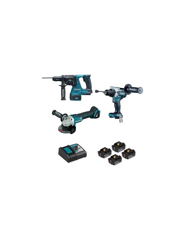 Makita Kit 3 Outils 18v Lxt + 3 Batteries 5.0ah Polyvalence, Puissance Et Autonomie Prolongée - Makita