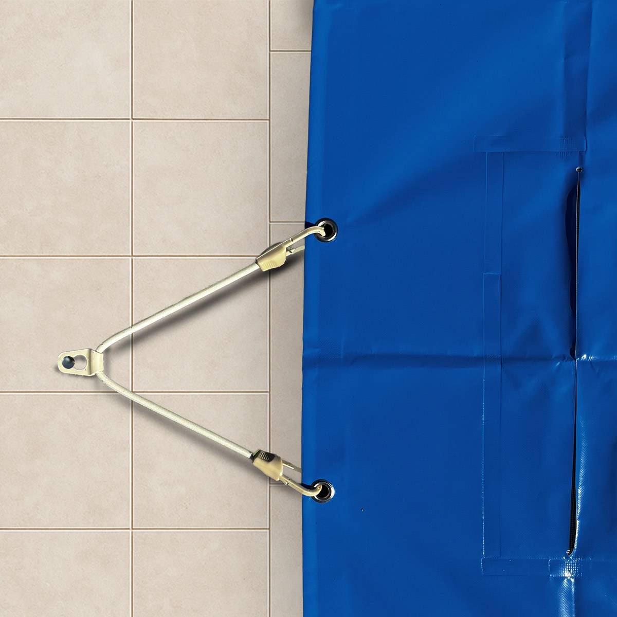 Pack 1 sandow piscine ivoire 8 mm Tecplast + 1 piton douille 12mm-1