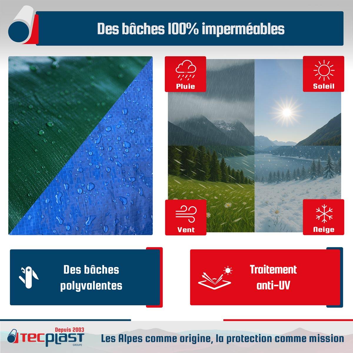 Pack 2 bâches agricoles Tecplast - 3x5m (x1) hq250ag + 4x5m (x1) sr150ag-1