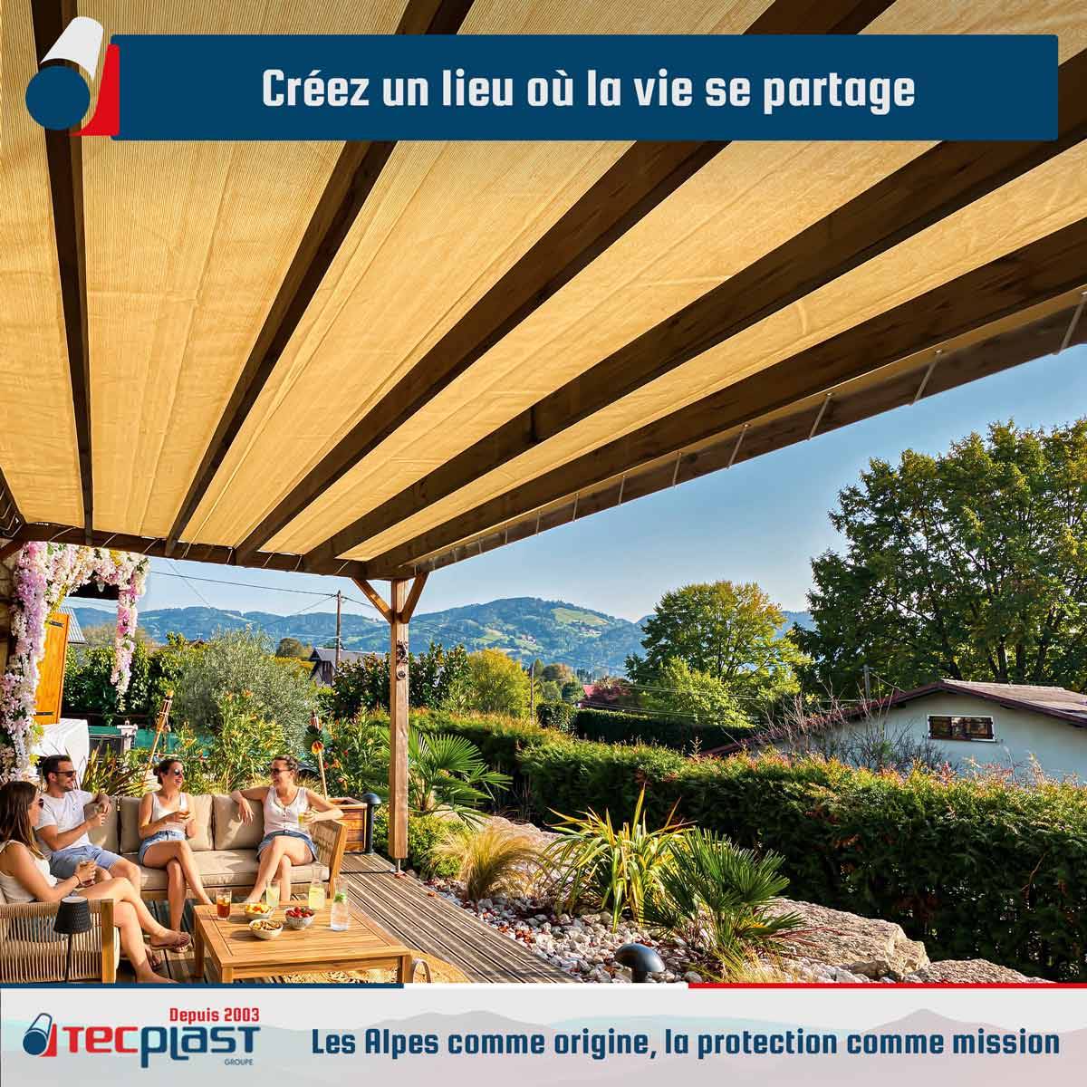 Filet pergola Tecplast fp320pr 3x4 m - beige sable - garantie 5 ans-2