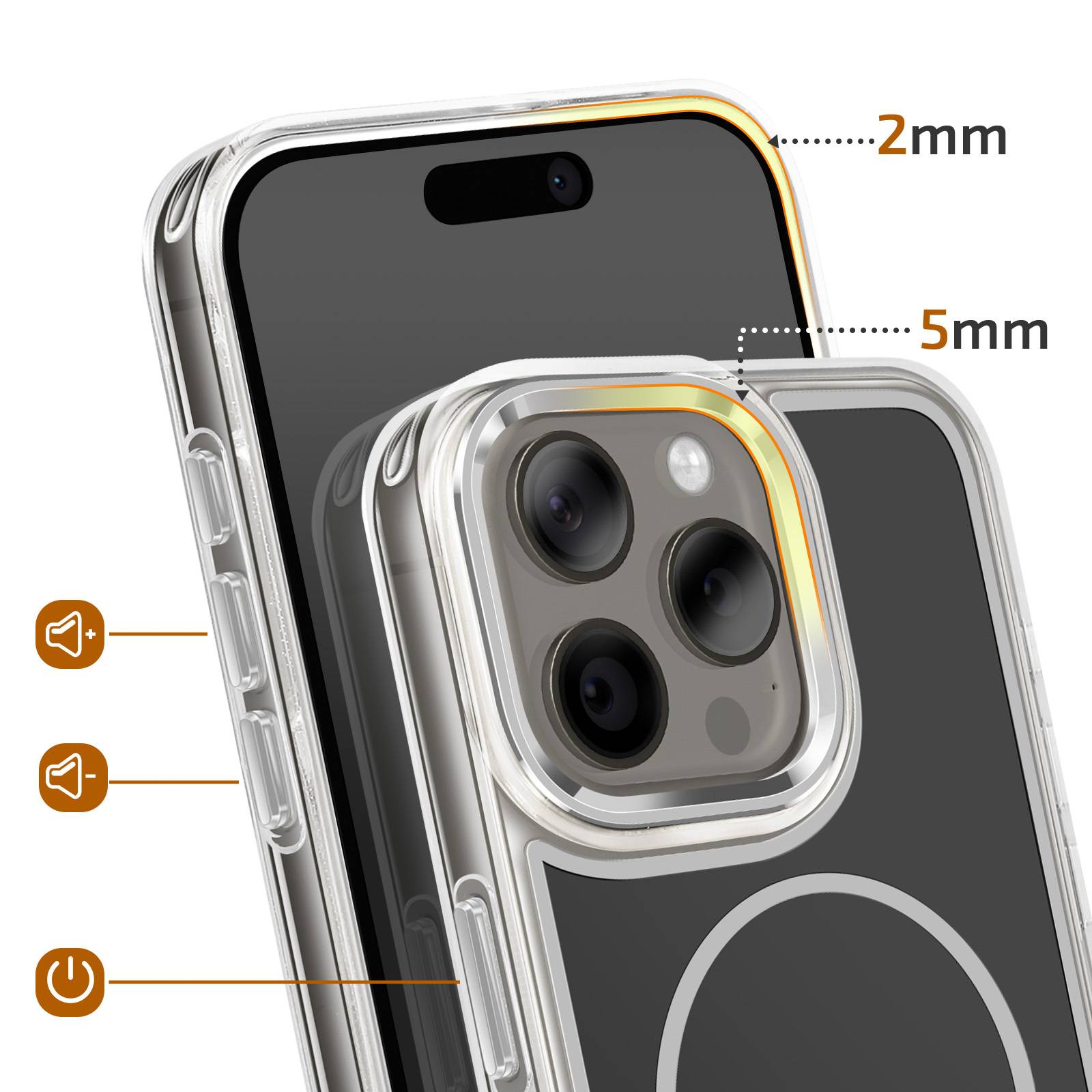 Coque MagSafe pour iPhone 15 Pro Conception Hybride Renforcé-2