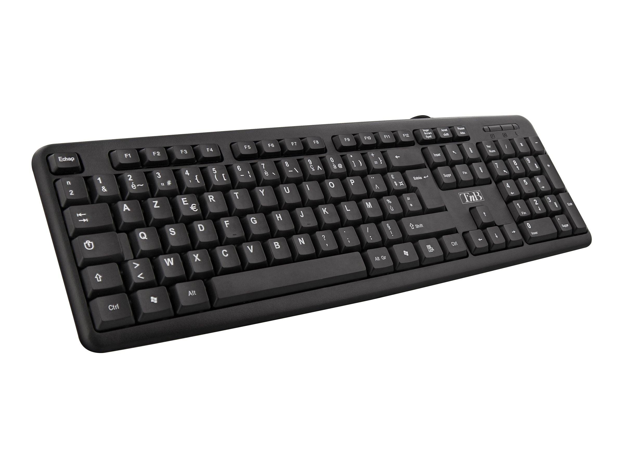 TNB Bridge Ultra Slim Wired Keyboard Azerty 105 Keys Long 120Cm Cable Coul. Black-0