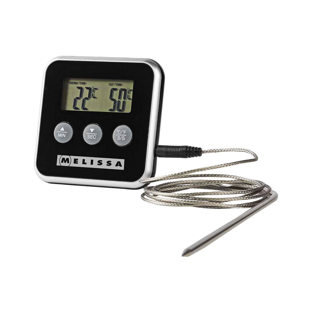 Thermomètre de Cuisson Numérique avec Sonde Déportée et Minuterie d'Alarme-0