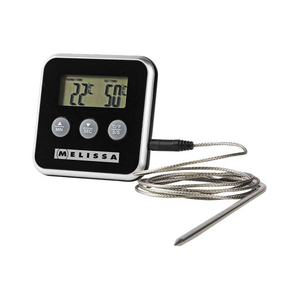 Thermomètre de Cuisson Numérique avec Sonde Déportée et Minuterie d'Alarme