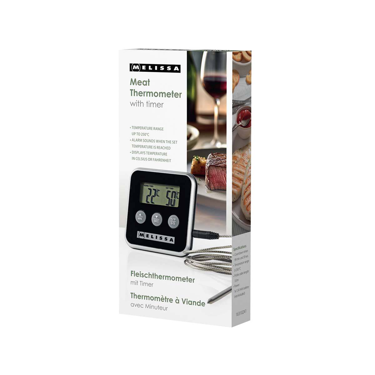 Thermomètre de Cuisson Numérique avec Sonde Déportée et Minuterie d'Alarme-4
