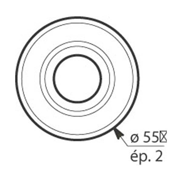 Rosace plate chromée à moulure pour robinet 15-21-1