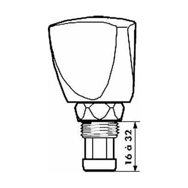 Tête de robinet universelle Mâle 3/8 avec croisillon GAMMA-1