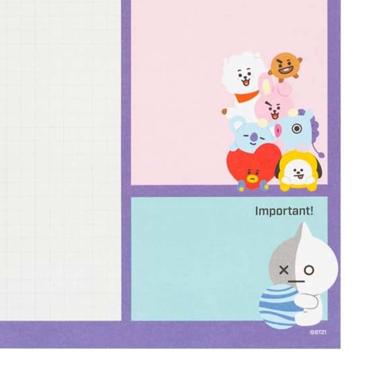 Agenda Journalier A5 design Personnages BT21 avec 54 feuilles détachables-4