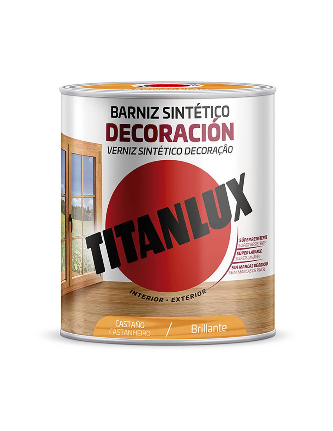Vernis Synthétique Marron Brillant Titanlux Protection Et Finition Brillante Pour Bois - Titan-0