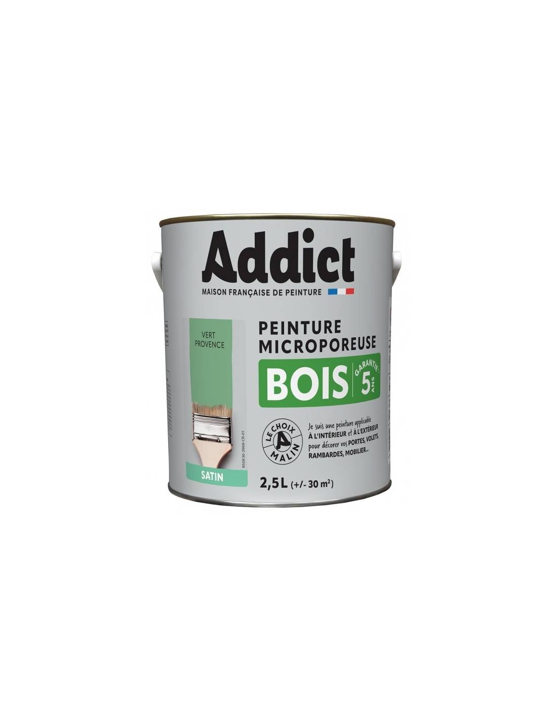Peinture Bois 2.5 Litres Vert Provence - Addict-0