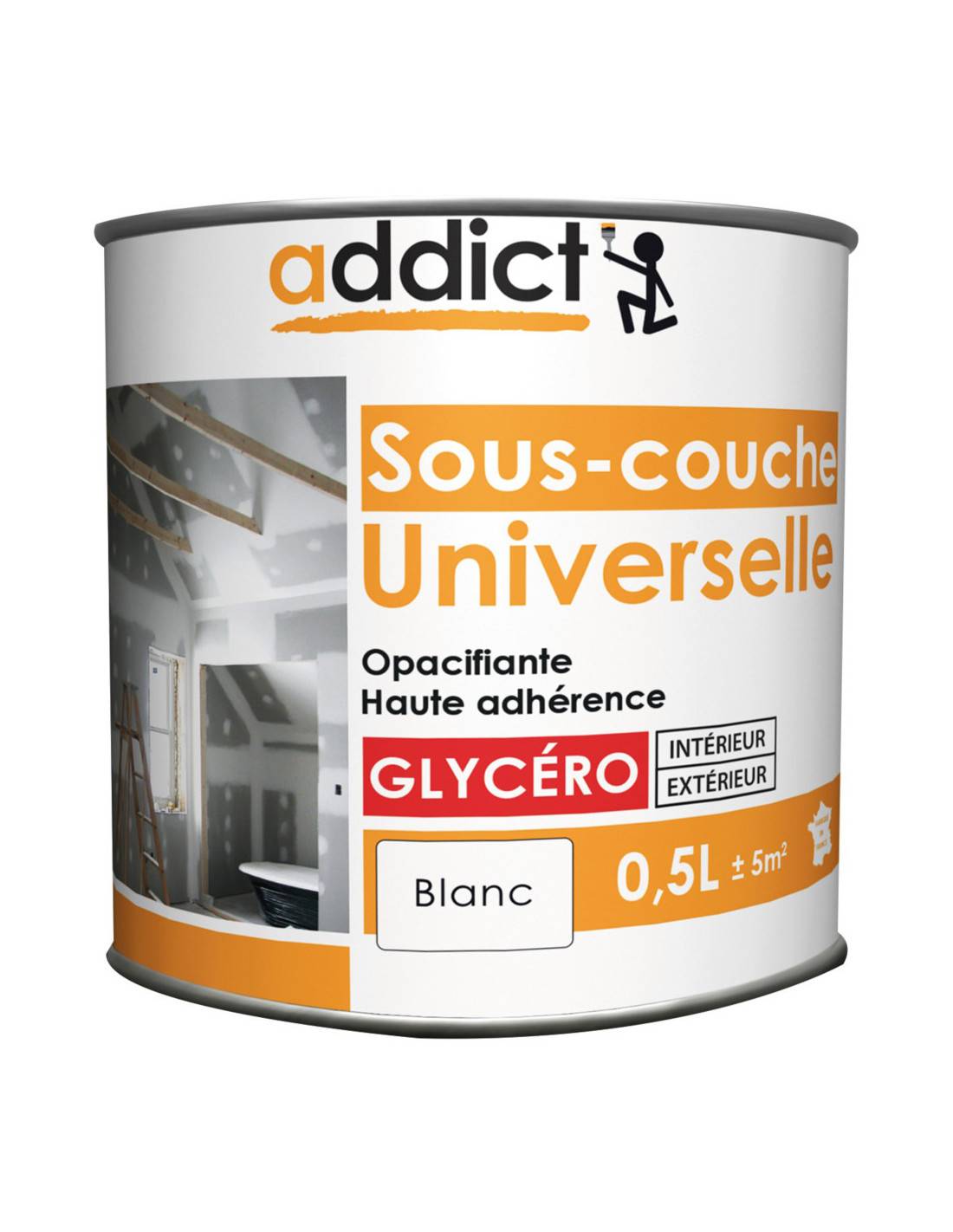 Sous-couche Glycéro 0.5l Addict Adhérence Universelle, Finition Durable - Addict-0